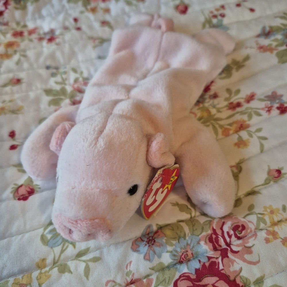 ❤️‍🔥 Vintage Ty Beanie Baby 1993 Squealer Pig Plush Kids Toy With Tag